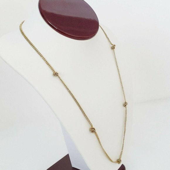 Anne Klein Gold Tone Knotted Necklace Lobster Clasp 24" With Extender - Picture 5 of 8